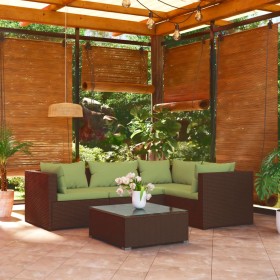 5-piece garden sofa set and brown synthetic rattan cushions by vidaXL, Garden sets - Ref: Foro24-3101684, Price: 374,99 €, Di...