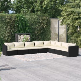 8-teiliges Gartenmöbel-Set und schwarze synthetische Rattankissen von vidaXL, Gartensets - Ref: Foro24-3101767, Preis: 711,66...