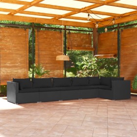 6-piece garden furniture set and black synthetic rattan cushions by vidaXL, Garden sets - Ref: Foro24-3101704, Price: 714,92 ...