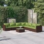 8-teilige Gartensofagarnitur und braune synthetische Rattankissen von vidaXL, Gartensets - Ref: Foro24-3101764, Preis: 692,99...