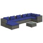 Gartensofa 8 Stück und Kissen synthetisches Rattan grau von vidaXL, Gartensets - Ref: Foro24-3101846, Preis: 473,99 €, Rabatt: %