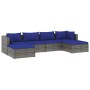 Gartensofa 6 Stück und Kissen synthetisches Rattan grau von vidaXL, Gartensets - Ref: Foro24-3101806, Preis: 437,31 €, Rabatt: %