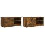 TV furniture 2 pcs smoked oak plywood 80x35x36.5 cm by vidaXL, TV Furniture - Ref: Foro24-817118, Price: 92,43 €, Discount: %