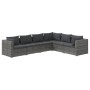 Set de muebles de jardín 6 pzas y cojines ratán sintético gris de vidaXL, Conjuntos de jardín - Ref: Foro24-3101717, Precio: ...