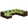 7-teiliges Gartenmöbel-Set und braune synthetische Rattankissen von vidaXL, Gartensets - Ref: Foro24-3101836, Preis: 749,45 €...