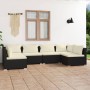 Set de muebles de jardín 6 pzas y cojines ratán sintético negro de vidaXL, Conjuntos de jardín - Ref: Foro24-3101871, Precio:...