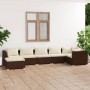 7-teiliges Gartenmöbel-Set und braune synthetische Rattankissen von vidaXL, Gartensets - Ref: Foro24-3101826, Preis: 597,01 €...