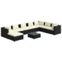 9-teiliges Gartenmöbel-Set und schwarze synthetische Rattankissen von vidaXL, Gartensets - Ref: Foro24-3101863, Preis: 879,62...