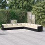 Set de muebles de jardín 9 pzas y cojines ratán sintético negro de vidaXL, Conjuntos de jardín - Ref: Foro24-3101783, Precio:...