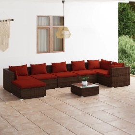 8-teilige Gartensofagarnitur und braune synthetische Rattankissen von vidaXL, Gartensets - Ref: Foro24-3101843, Preis: 623,99...