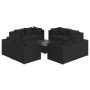 Set de muebles de jardín 9 pzas y cojines ratán sintético negro de vidaXL, Conjuntos de jardín - Ref: Foro24-3101560, Precio:...