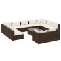 Set muebles de jardín 12 pzas y cojines ratán sintético marrón de vidaXL, Conjuntos de jardín - Ref: Foro24-3102082, Precio: ...