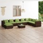 9-piece garden furniture set and brown synthetic rattan cushions by vidaXL, Garden sets - Ref: Foro24-3101868, Price: 799,05 ...