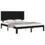 Bed frame with black solid wood headboard 160x200 cm by vidaXL, Beds and slatted bases - Ref: Foro24-3193675, Price: 176,10 €...