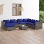 8-teiliges Gartensofa-Set und graue synthetische Rattankissen von vidaXL, Gartensets - Ref: Foro24-3101854, Preis: 477,13 €, ...