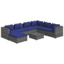 8-teiliges Gartensofa-Set und graue synthetische Rattankissen von vidaXL, Gartensets - Ref: Foro24-3101854, Preis: 477,13 €, ...