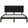 Bed frame with black solid wood headboard 160x200 cm by vidaXL, Beds and slatted bases - Ref: Foro24-3193675, Price: 176,10 €...