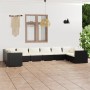 Set de muebles de jardín 10 pzs y cojines ratán sintético negro de vidaXL, Conjuntos de jardín - Ref: Foro24-3101983, Precio:...