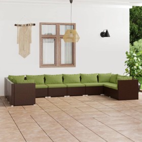 Garden furniture set 10 pieces and brown synthetic rattan cushions by vidaXL, Garden sets - Ref: Foro24-3101988, Price: 1,00 ...