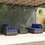 Gartensofa Set 5 Stück und Kissen synthetisches Rattan grau von vidaXL, Gartensets - Ref: Foro24-3101446, Preis: 367,99 €, Ra...