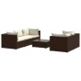 Set muebles de jardín 6 piezas y cojines ratán sintético marrón de vidaXL, Conjuntos de jardín - Ref: Foro24-3101490, Precio:...