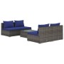 Gartensofa Set 5 Stück und Kissen synthetisches Rattan grau von vidaXL, Gartensets - Ref: Foro24-3101446, Preis: 367,99 €, Ra...