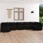 Set de muebles de jardín 7 pzas y cojines ratán sintético negro de vidaXL, Conjuntos de jardín - Ref: Foro24-3101888, Precio:...