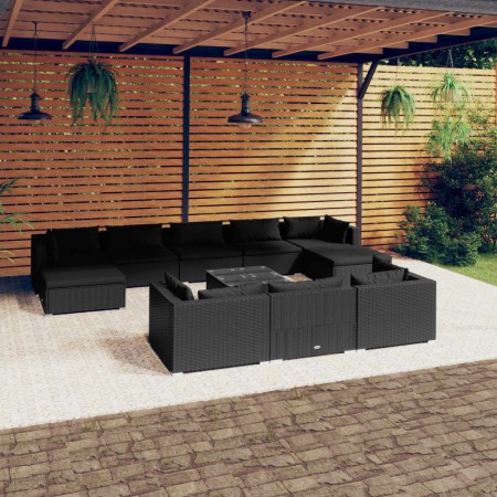 Garden furniture set 11 pieces black synthetic rattan cushions by vidaXL, Garden sets - Ref: Foro24-3102048, Price: 1,00 €, D...