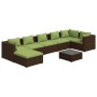 Gartensofa 8 Stück und Kissen aus braunem synthetischem Rattan von vidaXL, Gartensets - Ref: Foro24-3101844, Preis: 791,26 €,...