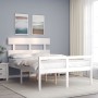 Elderly bed solid wood headboard white 140x200 cm by vidaXL, Beds and slatted bases - Ref: Foro24-3195352, Price: 161,99 €, D...