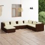 7-teiliges Gartenmöbel-Set und braune synthetische Rattankissen von vidaXL, Gartensets - Ref: Foro24-3101834, Preis: 597,01 €...