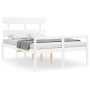 Elderly bed solid wood headboard white 140x200 cm by vidaXL, Beds and slatted bases - Ref: Foro24-3195352, Price: 161,99 €, D...