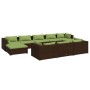 Set muebles de jardín 10 pzas y cojines ratán sintético marrón de vidaXL, Conjuntos de jardín - Ref: Foro24-3102044, Precio: ...