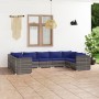 Gartenmöbelset 9-tlg. und Kissen Kunststoff Rattan grau von vidaXL, Gartensets - Ref: Foro24-3101974, Preis: 771,62 €, Rabatt: %