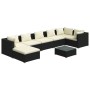 8-teiliges Gartenmöbel-Set und schwarze synthetische Rattankissen von vidaXL, Gartensets - Ref: Foro24-3101839, Preis: 583,06...