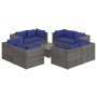 Set de muebles de jardín 9 pzas y cojines ratán sintético gris de vidaXL, Conjuntos de jardín - Ref: Foro24-3101566, Precio: ...