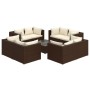 Garden furniture set 9 pieces with brown synthetic rattan cushions by vidaXL, Garden sets - Ref: Foro24-3101562, Price: 862,7...