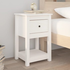 Solid white pine wood bedside table 40x35x61.5 cm by vidaXL, Lockers and storage cabinets - Ref: Foro24-821731, Price: 57,99 ...