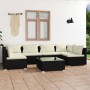 7-teiliges Gartenmöbel-Set und schwarze Kissen aus synthetischem Rattan von vidaXL, Gartensets - Ref: Foro24-3101879, Preis: ...