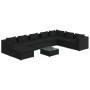 Set de muebles de jardín 9 pzas y cojines ratán sintético negro de vidaXL, Conjuntos de jardín - Ref: Foro24-3101864, Precio:...