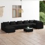 8-teiliges Gartenmöbel-Set und schwarze synthetische Rattankissen von vidaXL, Gartensets - Ref: Foro24-3101840, Preis: 894,02...