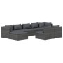 Set de muebles de jardín 9 pzas y cojines ratán sintético gris de vidaXL, Conjuntos de jardín - Ref: Foro24-3102005, Precio: ...