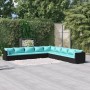 9-teiliges Gartenmöbel-Set und schwarze synthetische Rattankissen von vidaXL, Gartensets - Ref: Foro24-3101785, Preis: 880,84...