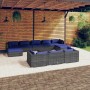 11-teiliges Gartenmöbel-Set und graue synthetische Rattankissen von vidaXL, Gartensets - Ref: Foro24-3102054, Preis: 697,13 €...