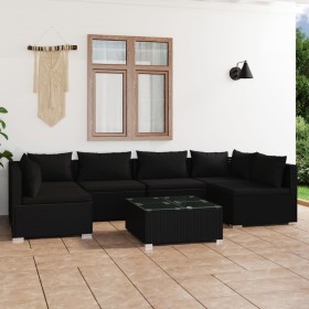 7-piece garden furniture set and black synthetic rattan cushions by vidaXL, Garden sets - Ref: Foro24-3101880, Price: 687,99 ...