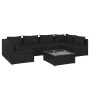 Set de muebles de jardín 7 pzas y cojines ratán sintético negro de vidaXL, Conjuntos de jardín - Ref: Foro24-3101880, Precio:...