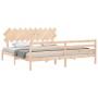 Bed frame with solid wood headboard 200x200 cm by vidaXL, Beds and slatted bases - Ref: Foro24-3195306, Price: 143,81 €, Disc...