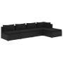 Set de muebles de jardín 5 pzas y cojines ratán sintético negro de vidaXL, Conjuntos de jardín - Ref: Foro24-3101624, Precio:...