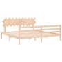 Bed frame with solid wood headboard 200x200 cm by vidaXL, Beds and slatted bases - Ref: Foro24-3195306, Price: 143,81 €, Disc...