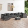 Set de muebles de jardín 8 pzas y cojines ratán sintético gris de vidaXL, Conjuntos de jardín - Ref: Foro24-3101845, Precio: ...